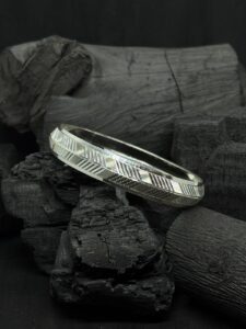 Stylish Design Kada – Contemporary Silver Bangle  (50 Grams)