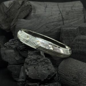 Stylish Design Kada – Contemporary Silver Bangle  (50 Grams)