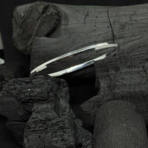Facet Glow Kada – Sleek Textured Silver Bangle (30 Grams)