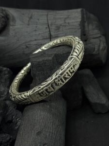 Jai Shri Ram Kada – Spiritual Silver Bangle  (55 Grams)