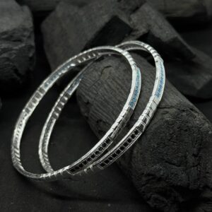 Dual-Tone Stone Studded Kada (Pair) (40 Grams)