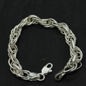 Twisted Loop Chain Silver Bracelet (35 Grams)