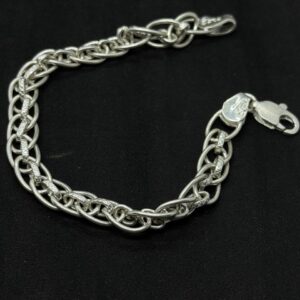 Dual-Layered Oval Link Silver Bracelet (35 Grams)