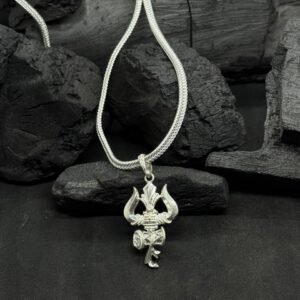 Silver Trishul Charm – Pure Silver Trident Pendant of Protection & Power (25 Gram)