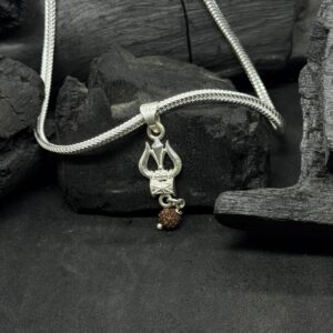 Trishul Damru Rudraksha Pendant – Spirit, Strength & Shiva Vibes (25 Gram)