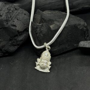 Silver Tribal Deity Pendant Necklace – Handcrafted Spiritual Jewelry (25 Gram)