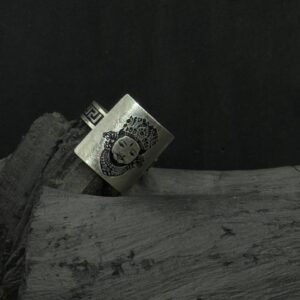 Divine Queen – Antique Finish Engraved Silver Statement Ring (06 Gram)