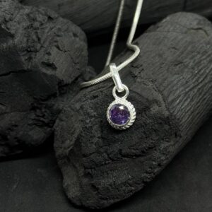 Royal Amethyst – Silver Pendant with Purple Stone (20 Gram)