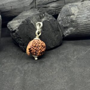Ganesha Rudraksh Pendant with Silver Capped – Wisdom & Prosperity